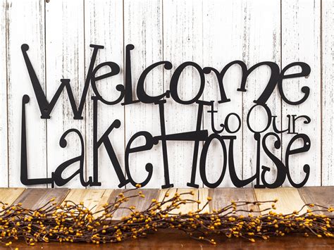 Metal Lake House Sign 